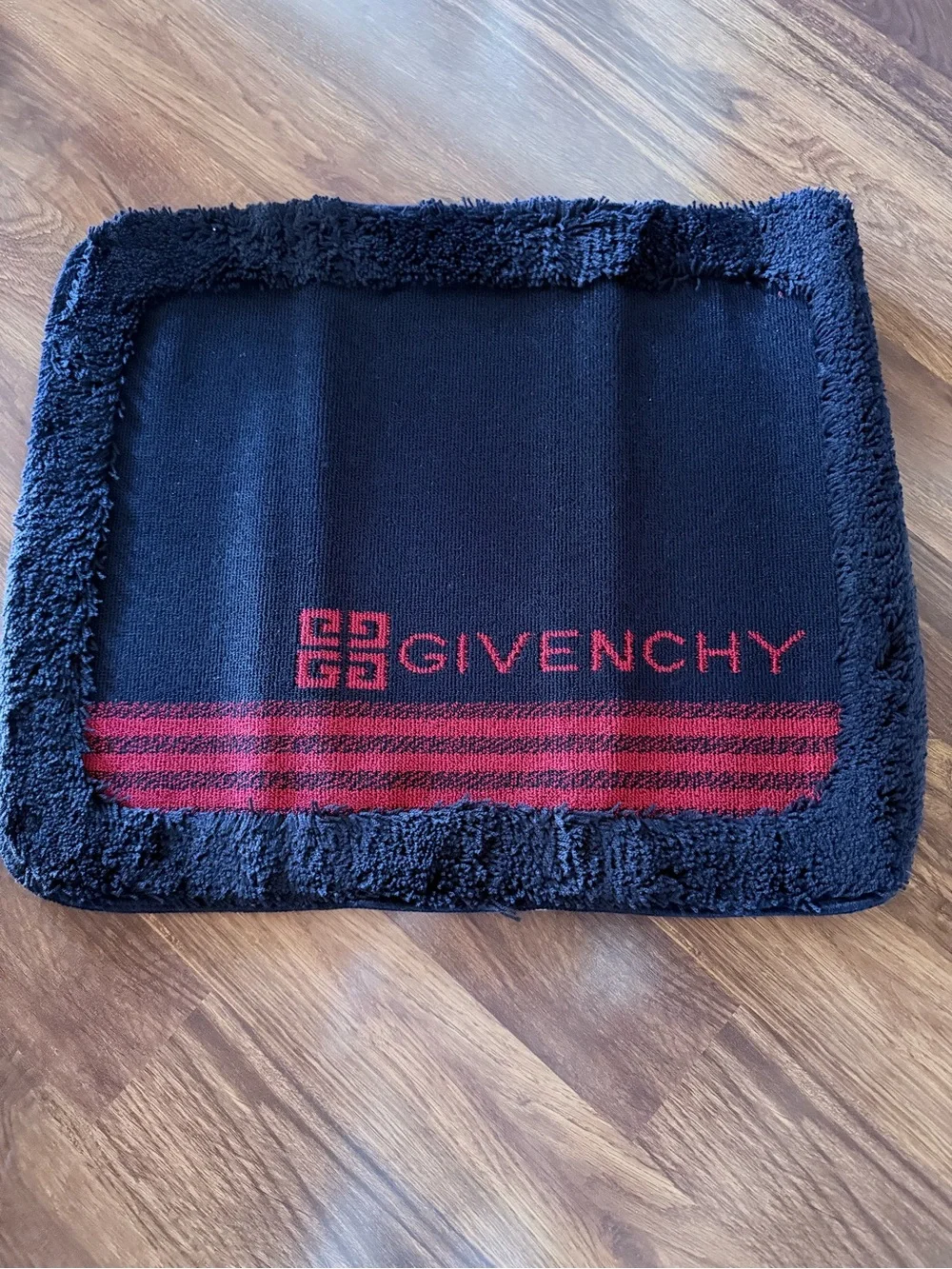 Givenchy Black & Red Bath Towel & Bath Mat